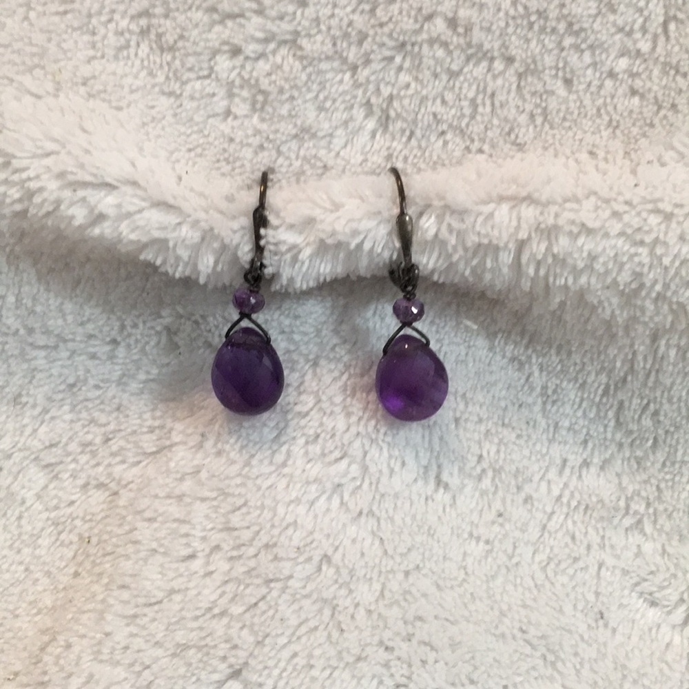 Amethyst drop earrings